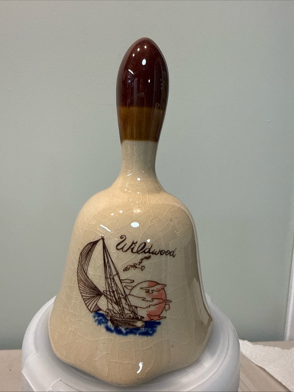 Vintage Ceramic Wildwood New Jersey Hand Bell Collectible